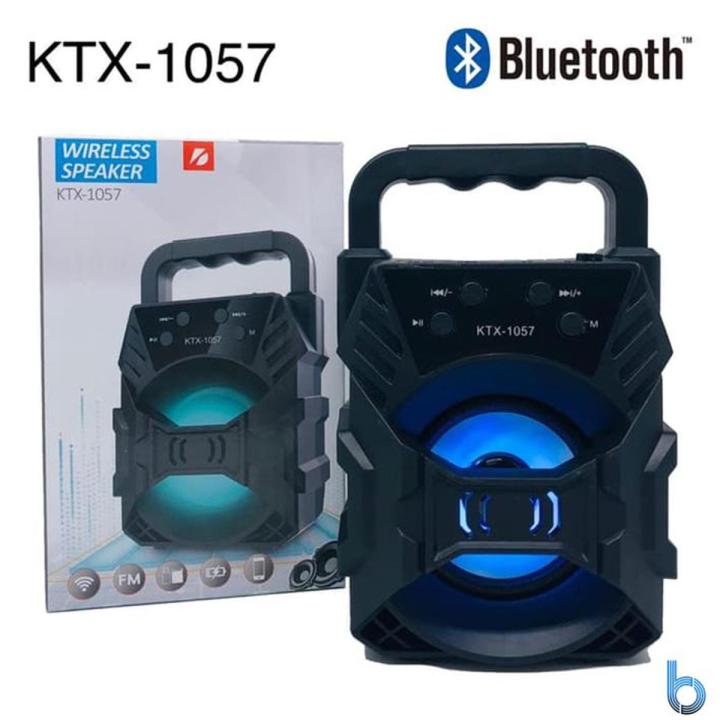 KTS 1057 Portable Bluetooth Speaker - RGB Lighting Portable Wireless Speaker for Mobile Rechargeable Speaker with FM Radio USB SD Memory Card Mp3 Player Supported Mini Wireless Bluetooth Speaker