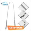 Dexam Tongue Cleaner Tongue  Scraper Stainless Steel Cleaner Bacteria Inhibiting, Non-synthetic Grip Sterilizable Tongue Cleaner For Fresh Breath. 