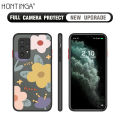 Hontinga for Samsung Galaxy A52S 5G Cover Painting Flowers Case Edge Frosted Transparent Phone Cover. 