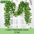 PACKIFY - Pack of 6 ,12 Artificial Money Plant  bail Leaves for Decoration - Artificial Leaf Bail Garland Vine for wall Hanging Decoration - Artificial Plants Leaves Green Colour for Office , Home Room decoration item. 