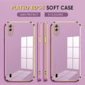 (Free Lanyard) Luxury 6D Plating Case for Samsung Galaxy A01 Back Cover Soft Silicone Square Frame Shiny Bling Phone Cases. 