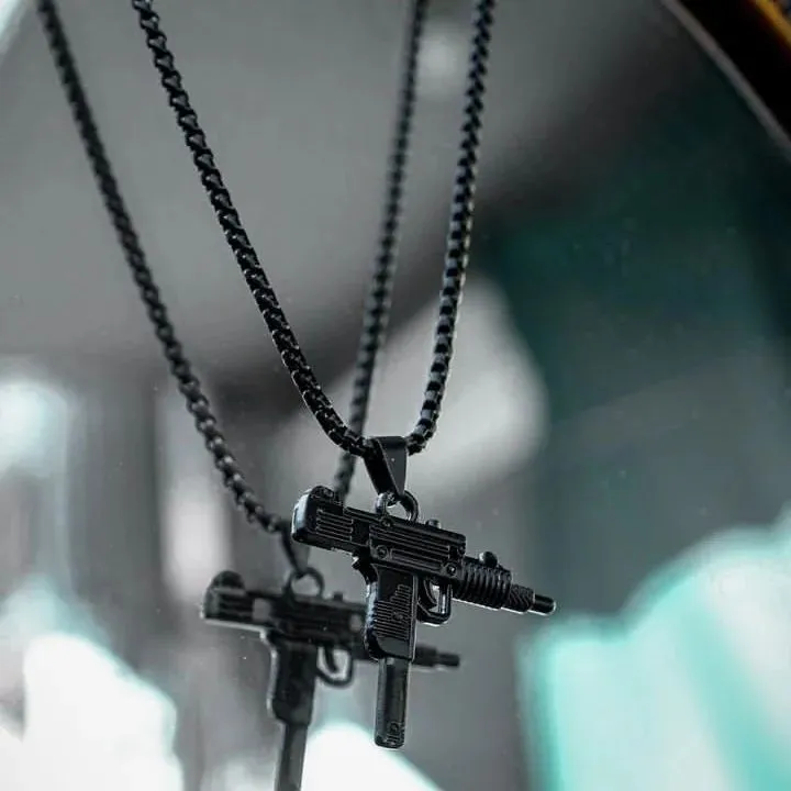 Hip%20Hop%20Iced%20Out%20UZI%20AK47%20Gun%20Golden/Silver/Black%20Pendant%20Necklaces%20Stainless%20Steel%20Military%20Necklace%20For%20Mens%20-%20Image%202