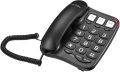 Ornin S016 Big Button Corded Telephone with Speaker, Hearing Aid Compatible for Seniors (Black). 