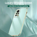 COROGI for Motorola Moto G22 Back Cover Luxury 6D Plating Square Frame Shiny Case Camera Lens Protection Soft Silicone Mobile Phone Cases. 