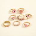 Sindlan 8Pc/Set Vintage Butterfly Flower Punk Rings y2k Ring Set For Men Women Gold Plated Crystal Ring Set Jewelry. 