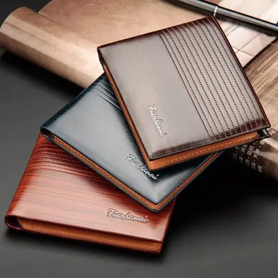 New PU Leather Men Vintage Wallet Brand Luxury Short Holder Wallet For Men