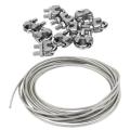 Wire Rope (PVC Coated) - 5mm with 6 Nos clamps. 