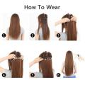 5 Clips In Straight Synthetic Hair Extension - Natural Brown. 