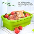 OSUM Silicone Portable Small & Medium Lunch Box Food Storage Container with Lids Best for Child School, Traveling, Fridge & Microwave Storage with two Spoons. 