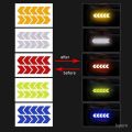 12PCS/Reflective Car Sticker Warning Decals Arrows Pattern Motorcycle Auto Tail Bar Bumper Luminous Sticker Traffic Safety Mark. 