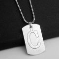 Hnsp Stainless Pendant Initial Letter Name Necklace For Men. 
