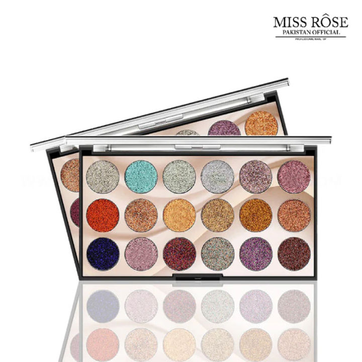 Miss Rose Makeup 18 Color Full Glitter Eyeshadow Palette