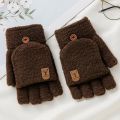 Winter Knitted Fingerless Gloves Thermal Insulation Warm Convertible Mittens Cover For Men Women Gloves Mitten. 