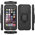 Apple iPhone 5 / 5s / SE Phone Case, Silicone TPU and Hard PC Luxury Armor Shockproof Metal Ring Holder Cover Casing. 