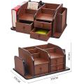 Wooden Pen Stand Stationery Desk Organizer HX-1039. 