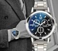 business steel straps round dial wrist watches hand watch-silver watch. 
