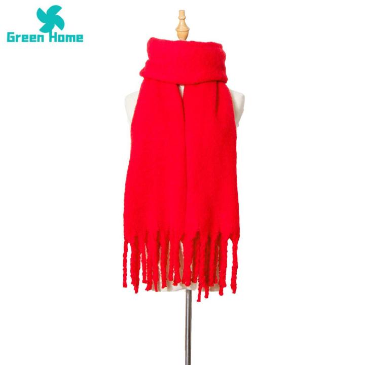 Green Home Shawl Wrap Comfortable Windproof Winter Female Wrap Scarf