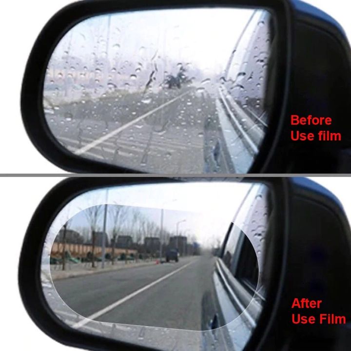 2 Pcs 160*200mm HD Rainproof Car Side Mirror Sticker Anti-fog Rain Replacement Dustproof Rearview Mirror Protective Film