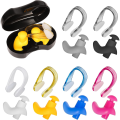 [HOT] Swimming Nose Clip Ear Plug Set W/ Box Environmental Soft Silicone Noseclip & Earplugs For Kids Adults Beginner Swimming Diving. 