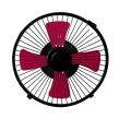 Small Table or Wall Fan - Steel Body Fan - Size 9 Inch-DC 12V. 
