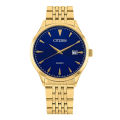Citizen Wrist Watch For Mens Quartz Stainless Steel Blue Dial 40mm Watch DZ0062-58L. 