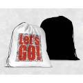 Lets Go Printed Drawstring Bag Travel Customized Personalized Custom Name backpack. 