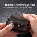 Leather TWS Earphone Protective Case with Hook For Sony WF-1000XM4. 
