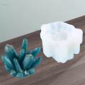 Crystal Resin Mold, Crystal Cluster Mold Resin Silicone Mold Casting Mold for Polymer Clay DIY Craft Decoration , 7.5x5.5x5.5cm. 