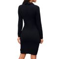 Women Casual Bodycon Dress Long Sleeve Solid Color Business Formal Dress for Cocktail Party. 
