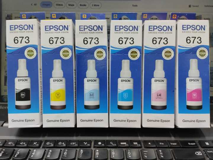 Epson 673 / 674 Original Ink Bottle Set ( Black / Cyan / Light Cyan / Yellow / Magenta / Light Magenta ) ( L800 / L805 / L810 / L850 / L1800 Printer )