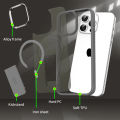 Original Transparent iPhone 16 Pro Max Back Case Cover, iPhone 16 Pro Max Cover with Camera Stainless Steel Metal Ring and Shockproof Bumper (Desert Titanium). 