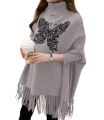 Women's Winter! Creative Butterfly Printed Fleece Poncho For Women Printed Poncho For Girls. 