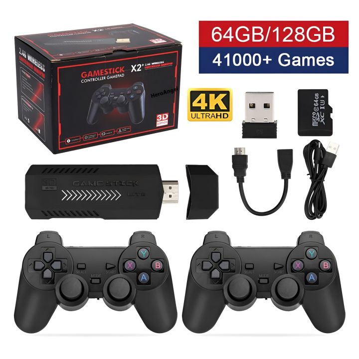 Game%20Stick%20X2%20Plus%20&%20GD10%20PRO%2064GB%20&%20128GB%20Retro%20Video%20Game%204K%203D%20HD%20Console%20Wireless%20Controller%20TV%2040+%20Emulator%20For%20PS1/N64/DC%20-%20Image%202