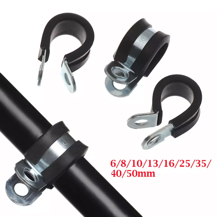 5Pcs%20Rubber%20Lined%20P%20Clips%20Wiring%20Hose%20Clamp%20Pipe%20Cable%20Mounting%20Fix%20Fasteners%20Hardware%20Electrical%20Fittings%20High%20quality%20-%20Image%202