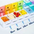 Eono Pill Box 7 Days in German Pill Box 7 Compartments 2 Compartments Easy to Open German 14 Compartments. 