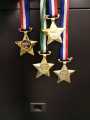 Pack of 4 Medal - Sports Reward -Plastic Medal with 2 Color Strip - Emboded medal - Star Shaped model - Sport medal. 