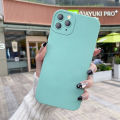 YIWESAN For Iphone 11 Cyan Case New Design Phone Case Shockproof Square Edge Pattern Silicone Casing Full Cover Angel Eye Camera Protection Cases Softcase. 