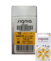 (Box of 10 Packs) Siemens Hearing Aid Batteries - Signia Hearing Aids Battery - Size +10 Yellow. 