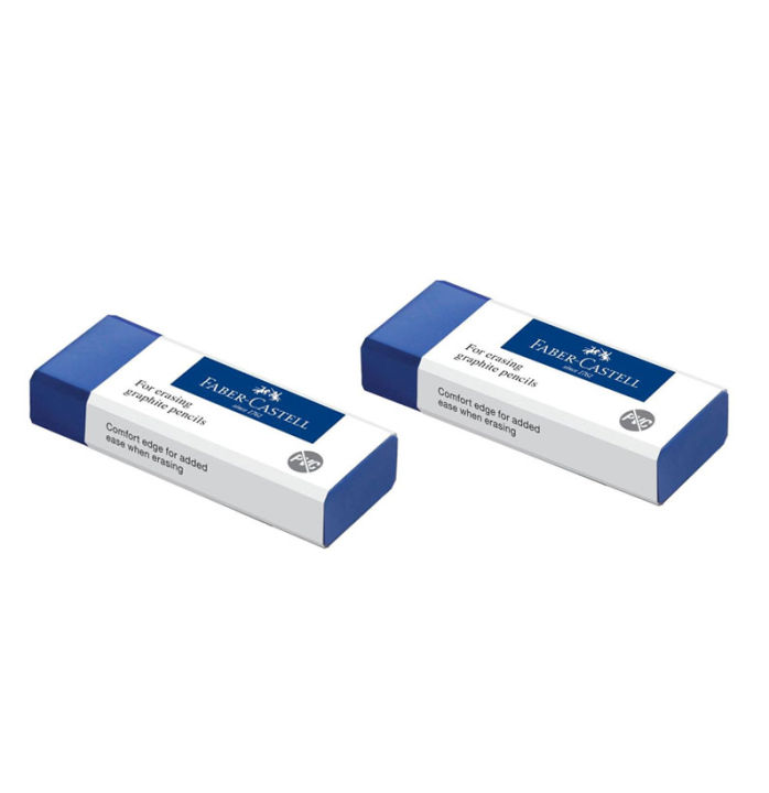 Faber Castell Eraser - Blue, for Graphite Pencil 2 Pcs Made In Germany