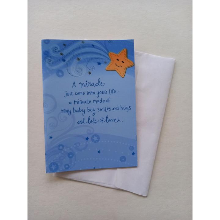 Welcome Baby Boy Greeting Card A6 size with envelope