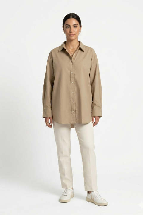 Meme Oversized Button-Down Shirt For Women