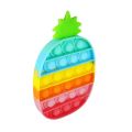 Push Pop Bubble Fidget Spinner Pop It Silicone Toy - Rainbow Pineapple. 