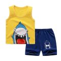 Yfashion ldren's Summer Cotton Vest Shorts Set Boys And irls Baby Sleeveless Suit ldren's Clothing. 