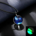 Wholesale Fantasy Universe Star Handmade Leather Rope Glass Crystal Astronomical Ball Pendant Necklace Jewelry. 