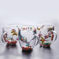350ml Double Wall Glass Coffee Mugs with Clear Dry Flower Inside | Floral Coffee Cup | Heat Resistant Tea Coffee Cups Milk Mug Creative Gift. 
