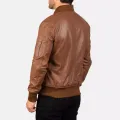 Stylish Bomber Leather Jacket for Men Coder-1. 