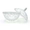 Fast Forward CRYSTAL GLASS SUGAR BOWL With LID PERFECT For DESSERTS FRUITS CANDIES JAMS NUTS ELEGANT BOWL VINTAGE DESIGN CLASSIC CRYSTAL GLASS (15cm X Tall 19.5cm). 