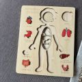 Anatomy Organ Model Multi-Layer Wooden Human Body Puzzle Activities Busy Board Boys Girls Body Structure Puzzle Montessori Early Educational Educational Anatomy Jigsaw Children Kids. 