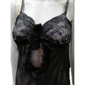Women Net Lace Embroidery Lingerie Two Piece Night Dress Lingerie Set. 
