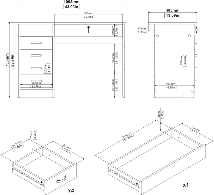 HAQ%20fURNITURE%20Computer%20table%20study%20table%20computer%20desk%20study%20desk%20black%20-%20Image%203